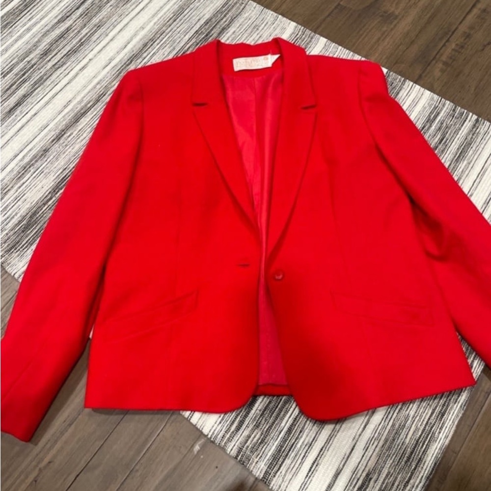 Vintage Red Pendleton Wool Blazer Size 6